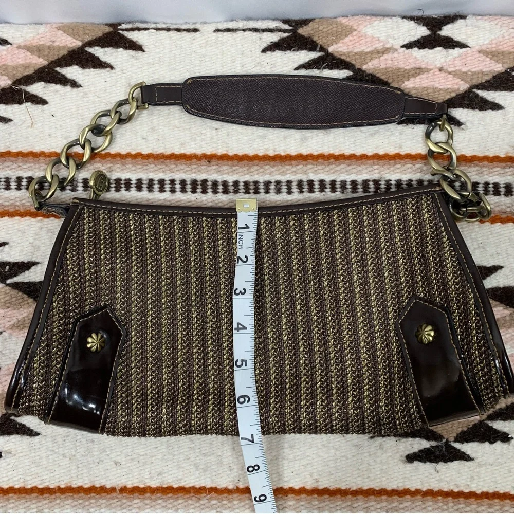 Vintage Eric Javits New York Woven Jute Shoulder Bag with Leather Trim - Picture 8 of 9